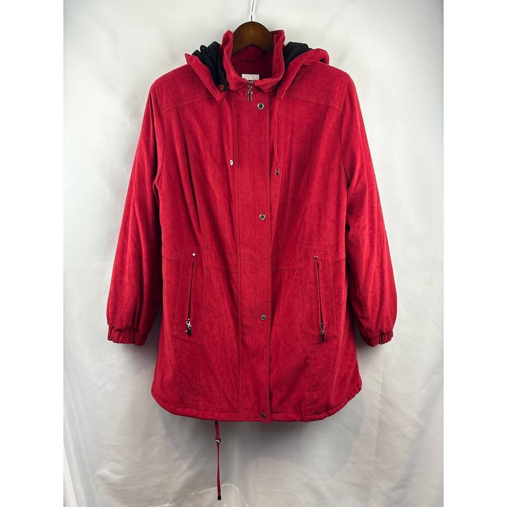 Women’s Croft & Barrow Size 1X Red Faux Suede Heavyweight Coat